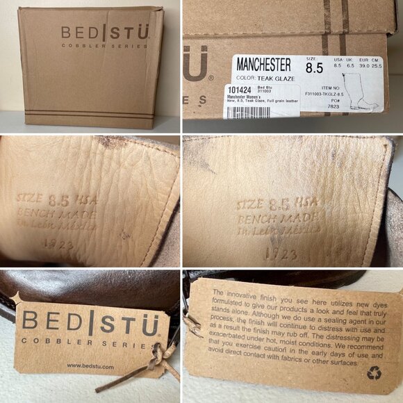 BED STU Manchester Heavily Distressed Tall Leather Riding Boots BEDSTU Size 8.5 - Picture 16 of 16